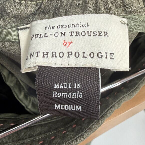 Anthropologie Women's M Green The Essential Pull-On Trouser Pockets - Picture 3 of 15